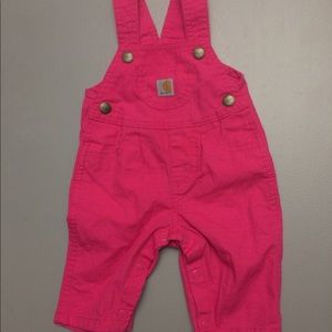 Pink baby Carhartt overalls